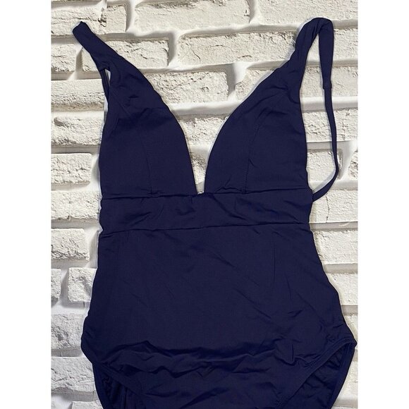 Andie Swim Womens Sardinia Long Torso One Piece Swimsuit in Navy Size Medium - Picture 3 of 8